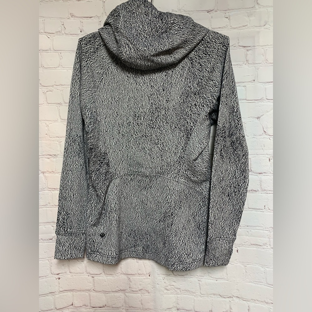 Lululemon Rulu Luon Spray Jacquard Black White Running Hoodie Size S - Picture 7 of 7